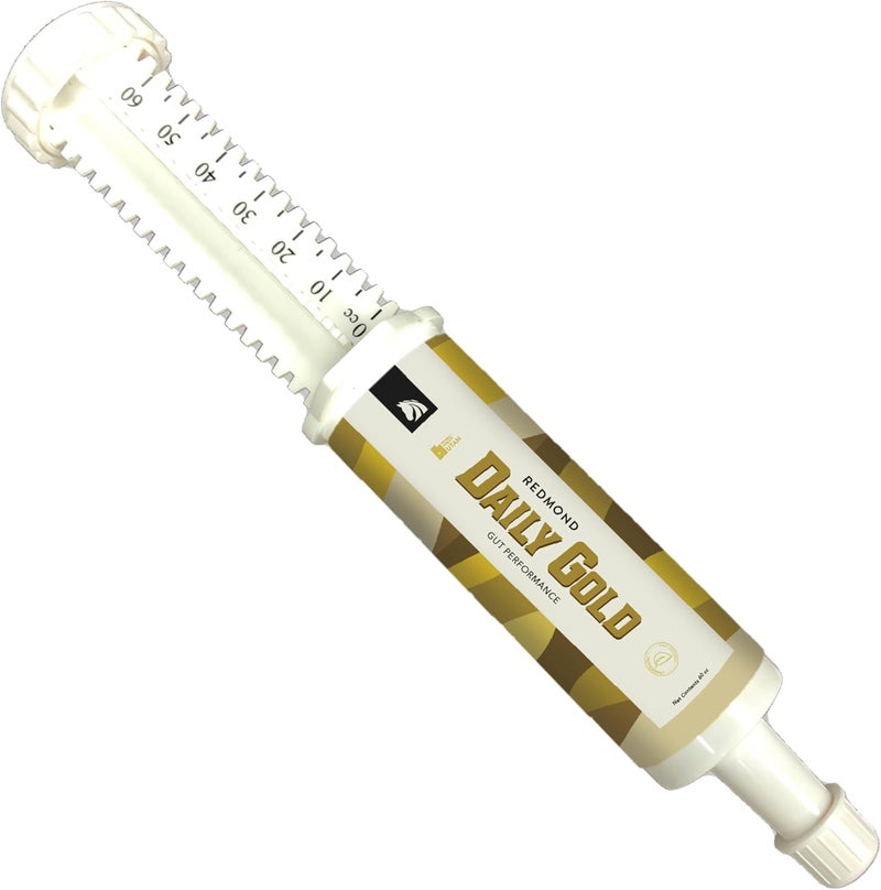 Redmond Daily Gold Syringe Natural Healing Clay for Gastric Ulcers in Horses (Stress Relief Pre-Race Paste) (Single Pack) - Image 1